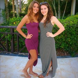 Maroon twisted high low dress